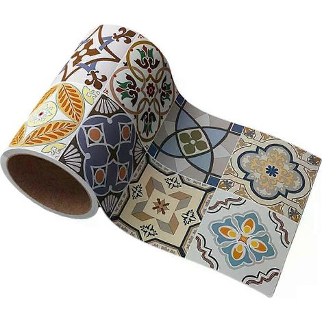Bande décorative autocollante imperméable de 10 x 100 cm pour plinthe de salle de bain ou sol. (1/5)