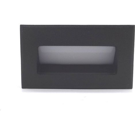 Lampada da Parete a Led da Esterno Rettangolare 3W Luce Calda Nero