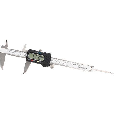 Elektronischer digitaler Messschieber, Messwerkzeug aus Edelstahl mit LCD-Bildschirm, Genauigkeit 0-150 mm, Zoll- und metrische Anzeige (1/5)