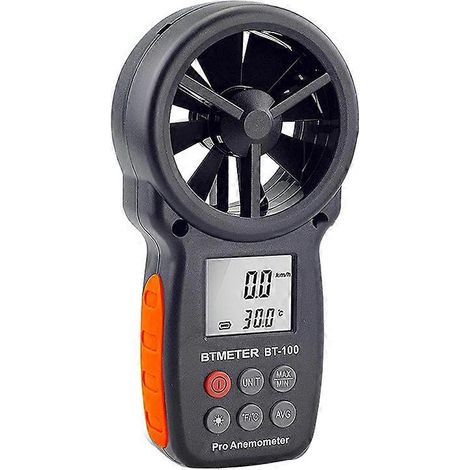 L'anémomètre portatif BT-100 est utilisé pour mesurer la vitesse du vent et la température ressentie. (1/4)