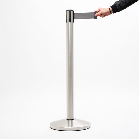 Colonnina con Nastro da 3 m in Metallo Silver nastro Grigio (1/5)