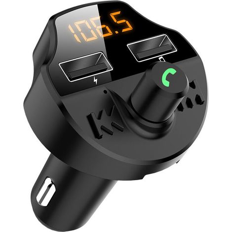 Transmetteur FM Bluetooth Voiture 5.0, Adaptateur Audio sans Fil pour Autoradio Kit Voiture Mains Libres avec Chargeur de Voiture 5V/3.1A, 2 USB Port, Lecteur de Musique MP3 Support TF Card/USB (1/5)