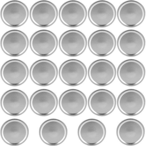 24 pièces couvercles ronds scellage bocaux large ouverture, couvercles argent 70mm pour conservation aliments (1/5)