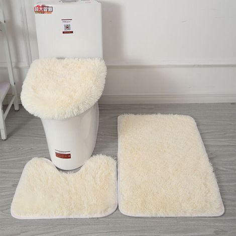 3 Tapis Salle Bain Beige U 40/45/50/80cm (1/3)