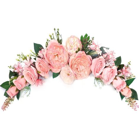 Künstliche Pfingstrosen Girlande 60cm Rosa für Hochzeit & Deko (1/5)