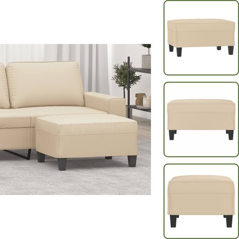 Meuble moderne - vidaXL Repose-pied Crème 70x55x41 cm Tissu microfibre - Tissu microfibre (1/5)