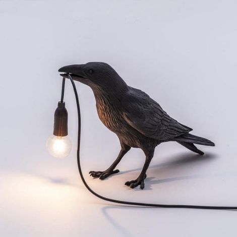 La lampe gothique corbeau, jolie lampe de bureau corbeau noir pour chambre à coucher, salon, bureau, ampoule d'oiseau, ferme Vintage, Art déco (1/5)