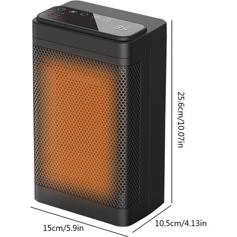 Riscaldatore d'aria da tavolo con spegnimento automatico, ventola di riscaldamento, protezione da surriscaldamento, mini riscaldatore elettrico PTC da 1500 W, riscaldamento rapido e portatile (1/4)