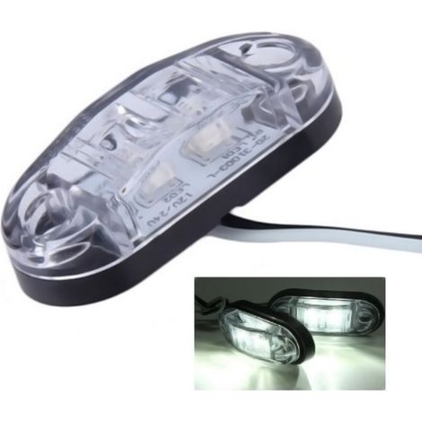 1 pièce feu de gabarit/feu de position à LED blanche 24 V Tokos – pour véhicules utilitaires, camions et remorques