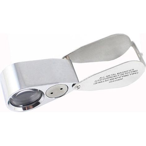 une Pice 40x Loupe Loupe Full Metal Illumine Bijoux Loupe Loupe Portable Poche Pliante Loupe Bijoutiers Loupe Avec Led Et Lumire Uv Pour Bijoux Di (1/5)