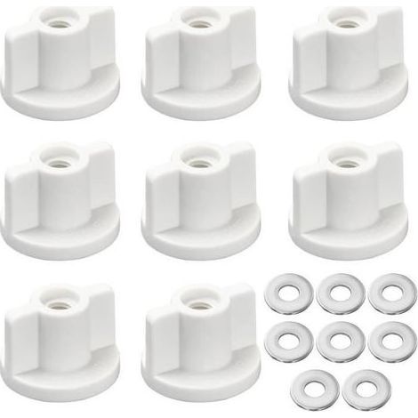 Fixations pour abattant de WC - Universel - 8 pièces - Plastique robuste - Acier inoxydable - Vis M6 (1/4)