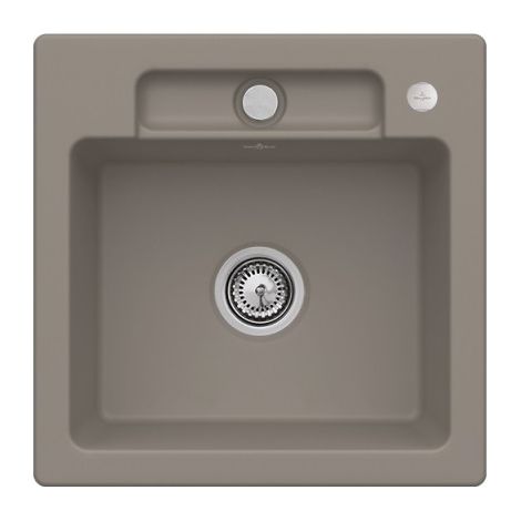 VILLEROY ET BOCH Siluet 50 S Timber CeramicPlus fregadero de 1 seno con vaciador automático