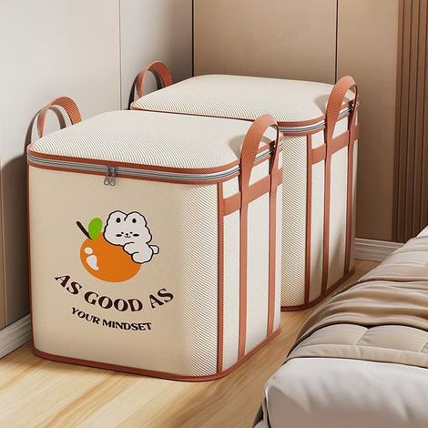 Sac De Rangement Robuste - 35 X 50 X 50 Cm - Poignées Renforcées - Fermeture Éclair Double - Pour Vêtements Couvertures Et Objets Divers - 1 Pièce (1/5)