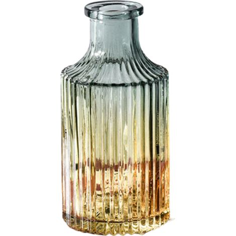 Vase en verre coloré, vase en verre de style vintage à décor en relief, pot de fleurs hydroponique, idéal pour la décoration de la maison, du bureau, de la chambre, des fêtes. (1/5)