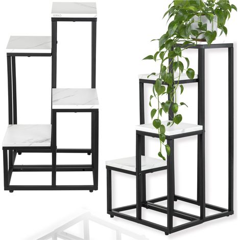 Soporte de pie para flores, estante para plantas, macetas, 4 estantes, estilo loft (1/5)