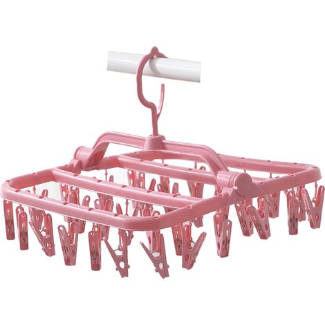 Cintre À Pinces - 32 Pinces - Cintre Rotatif 360° - Pour Chaussettes Sous-Vêtements Écharpes - 1 Pièce (1/5)