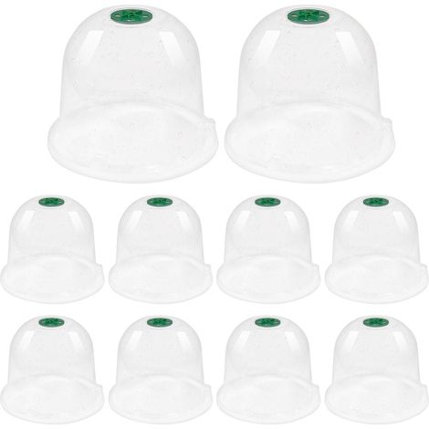 Sollbry Lot de 10 cloches de jardin en forme de dôme de propagation, transparentes et réglables, protection contre le gel, empêche les escargots (1/5)