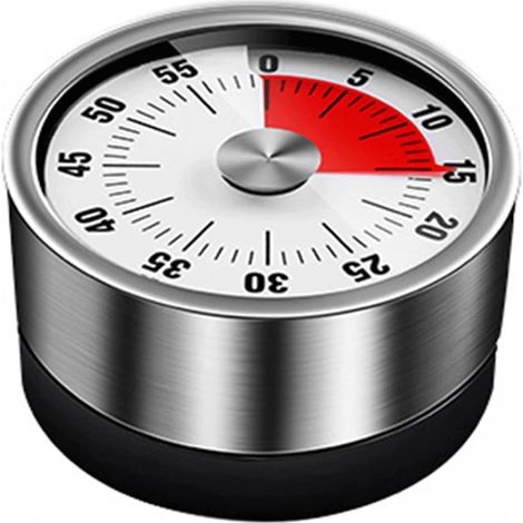 Minuteur, minuteur de cuisine mécanique, minuteur à adsorption magnétique, avec affichage du temps restant et alarme sonore. (1/5)