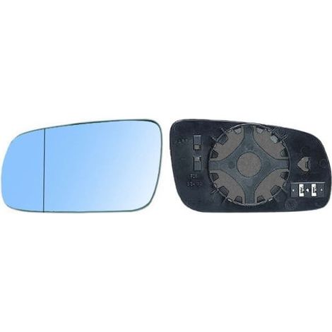 Verre de rétroviseur bleu gauche chauffant asphérique grand modèle Audi A3 8L1 phase 1 1996-2000