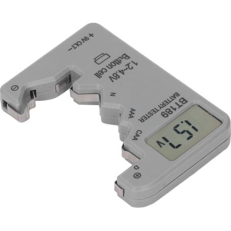 Testeur de batterie numérique avec affichage LCD en temps réel, boîtier universel en ABS gris, pour la détection des batteries (1/5)