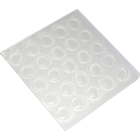 Paracolpi adesivi tondi trasparenti Ø 7 mm. - spessore 1,5 mm. - 25 pz.