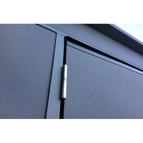 WEKA Gary Metallgerätehaus anthrazit 2,4 m² Gerätehaus aus Metall in Anthrazitgrau, Geräteschrank mit 0,7 mm Wandstärke Gartenhaus