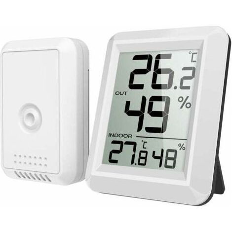 Thermomètre hygromètre avec sonde extérieure, thermomètre hygromètre numérique sans fil avec LCD, interrupteur (1/5)