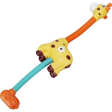 Arroseur électrique avec un joli design de girafe flexible et des bords arrondis, idéal pour les baignoires, les piscines et les salles de bains. (1/5)