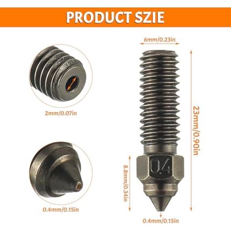 3D Imprimante Extruder Hotend Buse Kit,Buses d'impression haute vitesse de 0,4 mm et d'extrudeuse à haut débit,haute température et résistance à l'usure pour Creality K1/K1 Max (6PCS) (1/4)