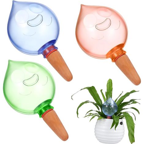 Lot de 3 globes d'arrosage automatique pour plantes — En plastique durable, adaptés à l'entretien des plantes en intérieur et en extérieur (1/5)
