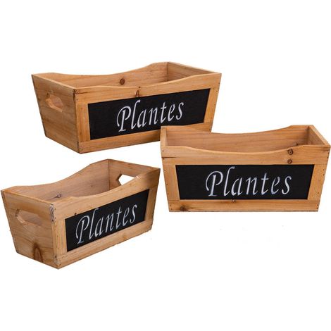 Set de 3 cajas de madera marrón (1/5)