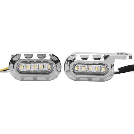 Clignotant Moto Feu Indicateur Jaune Universel 12V Blanc ArgentÉtanche (1/5)