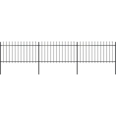 vidaXL Recinzione da Giardino con Punta a Lancia 504x100 cm Nera