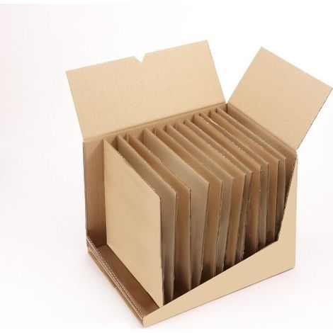 Mottez – Kit carton 36L – Croisillon pour 12 à 13 assiettes Ø 28 cm – Rangement sécurisé – Protection contre chocs et rayures (1/2)