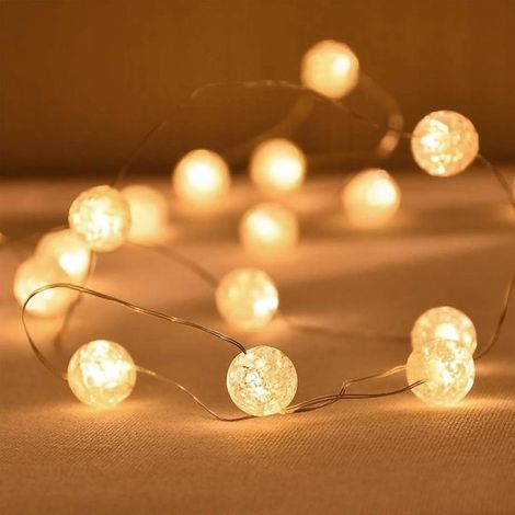LED Kugellichterkette Kristallgirlande Stimmungsvolle Atmosphäre schaffen 30 LEDs 3 Meter Warmweiß (1/5)