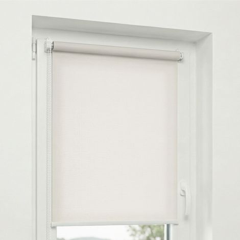 Estika - Store enrouleur sans perçage - 50x150 cm - Perle - Protection solaire pour fenêtres intérieures - Tissu semi-transparent - Fixation Klemmfix (1/5)