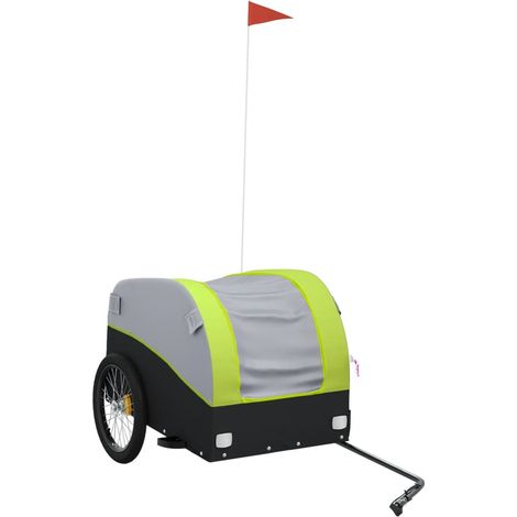 Remorque de vélo noir et vert 45 kg fer CFW61889 (1/5)