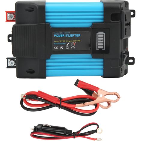 Onduleur automobile à onde sinusoïdale modifiée, charge rapide double USB, affichage LED de puissance, convertisseur DC12V vers AC230V pour camping-car et yacht. (1/5)