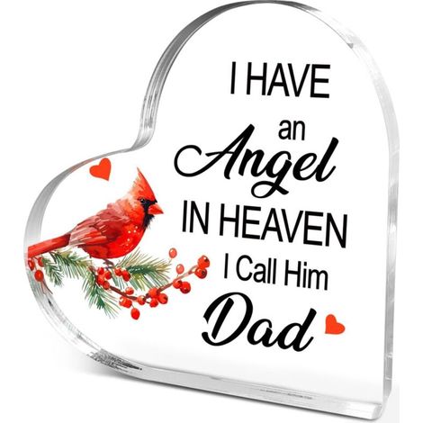 Plaque décorative cœur acrylique, objet souvenir pour papa maman sœur ou famille(15 cm) (1/4)