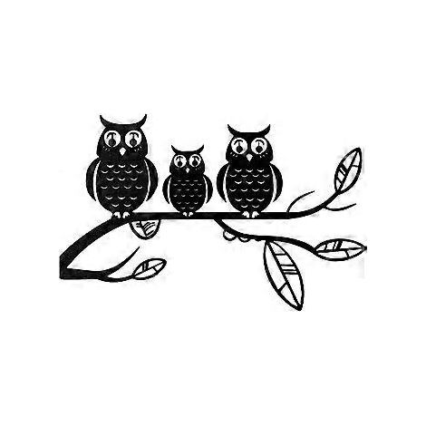 Sculpture murale en métal en forme de hibou, silhouette animale mignonne, décoration murale en fer forgé noir, pour la maison, le jardin, le porche et les arbres (1/2)