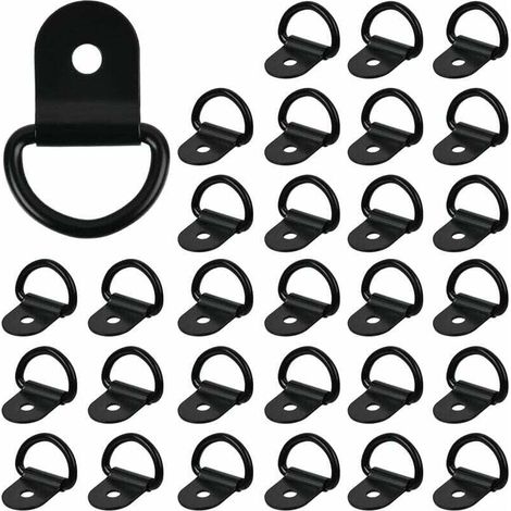 Anneaux D'arrimage 30Pcs Anneaux de Montage en D, Arrimage Anneaux D'arrimage Robuste D Crochet Camion Crochet Arrimage Anneau pour Fixation Anneaux Arrimage pour Remorque Camion Bateaux Autos,100 (1/4)