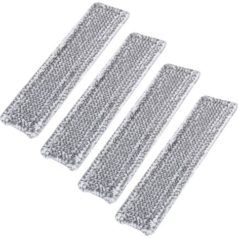 Lot de 4 serpillères de rechange en microfibre pour aspirateur de fenêtre Kärcher WV1WV2WV5, 275 x 70 mm - Élimine efficacement la saleté et les rayures - Gris (1/2)