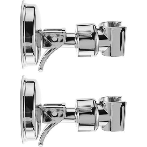 Support mural pour pommeau de douche en acier inoxydable (lot de 2), ventouse réglable, portable, pour salle de bain (1/5)