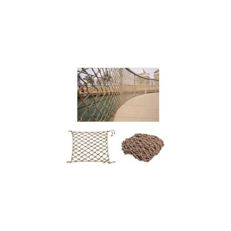 1x2m Filet de sécurité pour garde-corps d'extérieur, Filet de Clôture en Corde de Chanvre Décoration Jardin Filet de Sécurité Balcon Escalier Cloison (1/5)