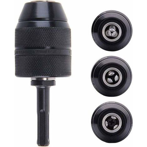 Adaptateur Sds Plus Mandrin autoserrant à fermeture rapide 2-13 mm Mandrin Professionnel Robuste 1/2-20UNF Perceuse Sans Clé de Mandrin à Fermeture Rapide Avec Adaptateur SDS (1/4)