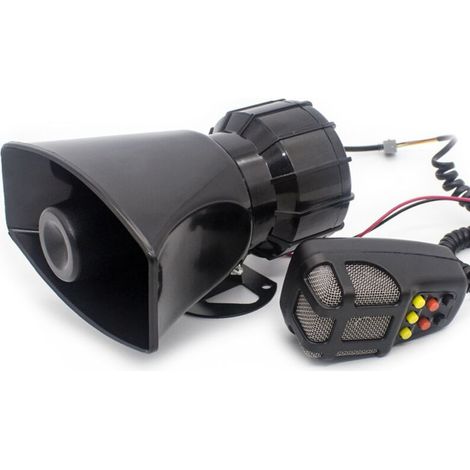 7 sons fort avertissement de voiture alarme Police feu sirène klaxon haut-parleur avec télécommande marron 12 V 100 W 1 pièce (1/4)