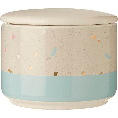 Interiors By Premier Small Earthenware Grey Blue Storage Canister,Container With Airtight Lid,Perfect for Pantry Organization (1/5)