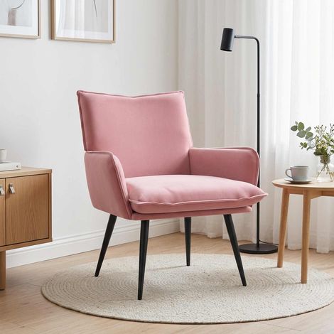 vidaXL Fauteuil Rose Velours (1/5)