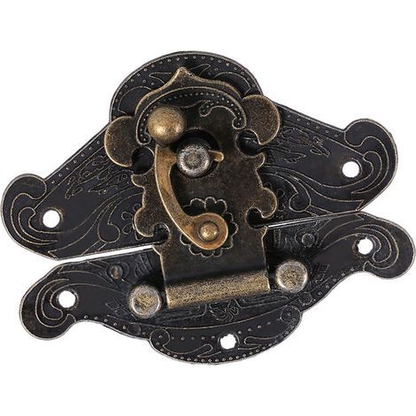Chiusura decorativa antica, vintage e retrò, piastra di chiusura per portagioie in legno, taglia L (1/5)