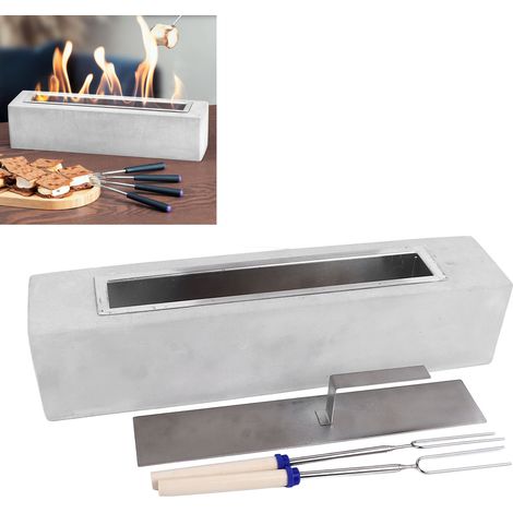 Poêle à gaz décoratif Square Home Villa pour salle à manger, cheminée à alcool, barbecue, ensemble en acier inoxydable gris 45 x 10 x 10 cm (1/5)